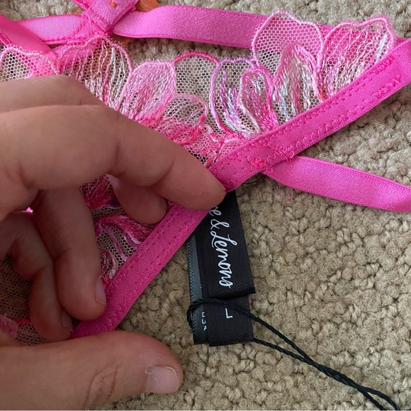 For Love And Lemons Hibiscus Embroidery Bra and Thong Panty - Picture 9 of 13